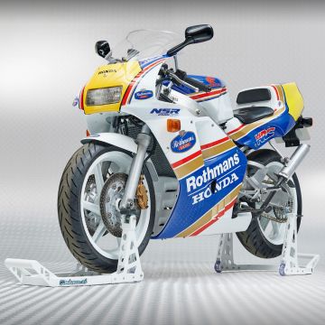 Motorrad Montageständer MotoGP (Vorderrad + Hinterrad) - Weiß