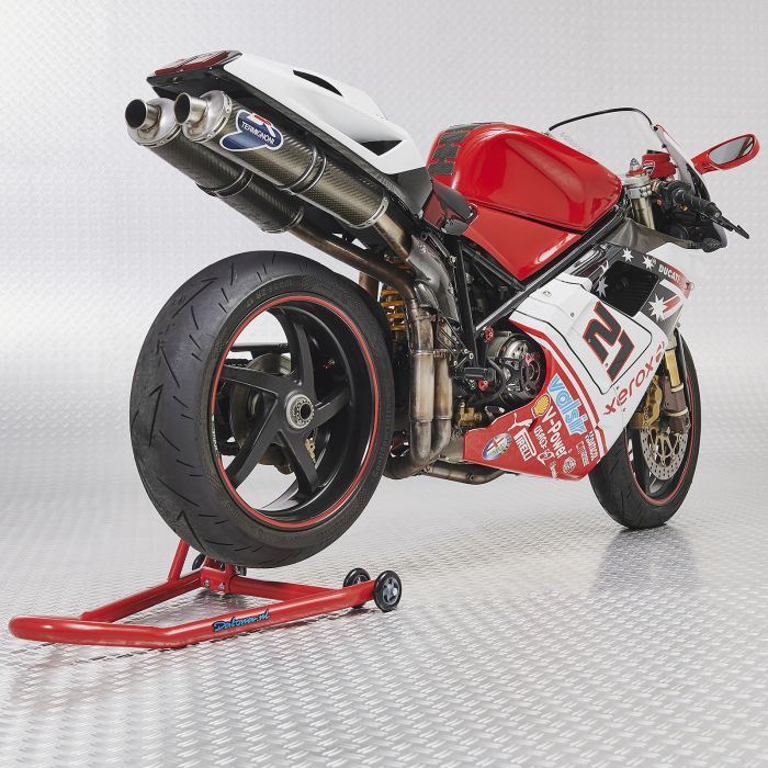Einarm Motorrad Montageständer Ducati (21,7 & 25,7mm) + Motorradwippe