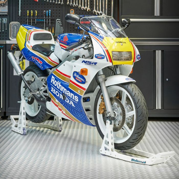 Motorradständer MotoGP für Hinterräder - Weiß